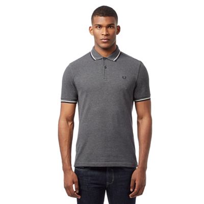 Charcoal grey short sleeve polo shirt